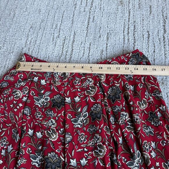 Making the Cut Size Large Season 3 Red Floral Crepe Pleated Wide Leg Pants NWT - Picture 8 of 10